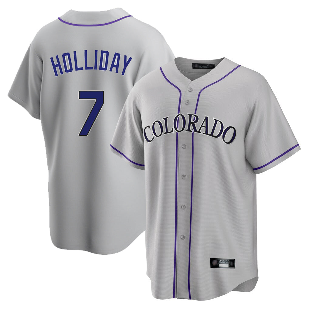 Colorado Rockies #7 Matt Holliday Player Gray HeidiMiller Game Home Stitched Jerseys