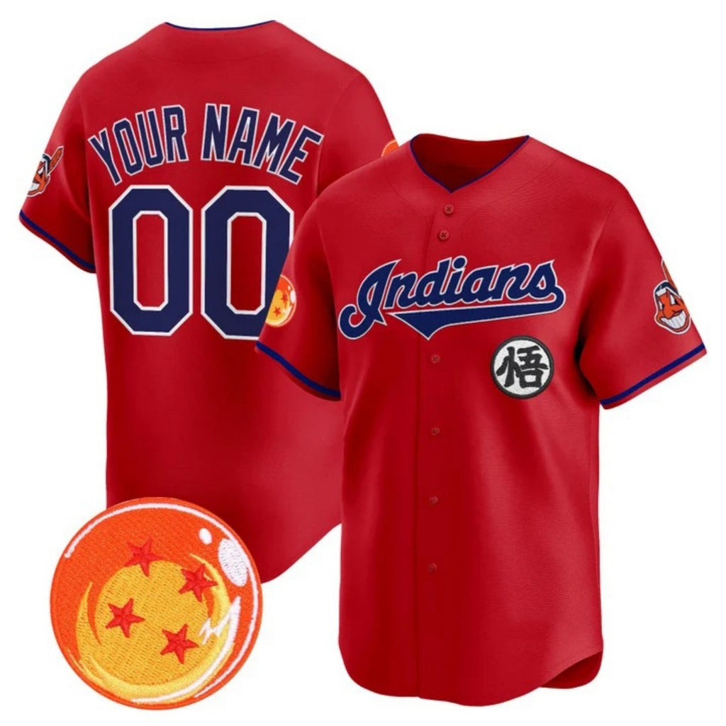 Custom Cleveland Indians x Dragon Ball Red HeidiMiller Vapor Premier Limited Jersey - All Stitched