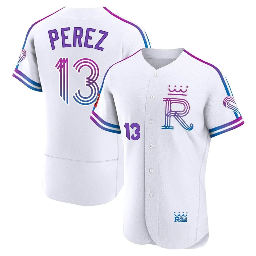 Kansas City Royals #13 Salvador Perez Player White HeidiMiller 2026 City Connect Limited Elite Home Stitched Jerseys