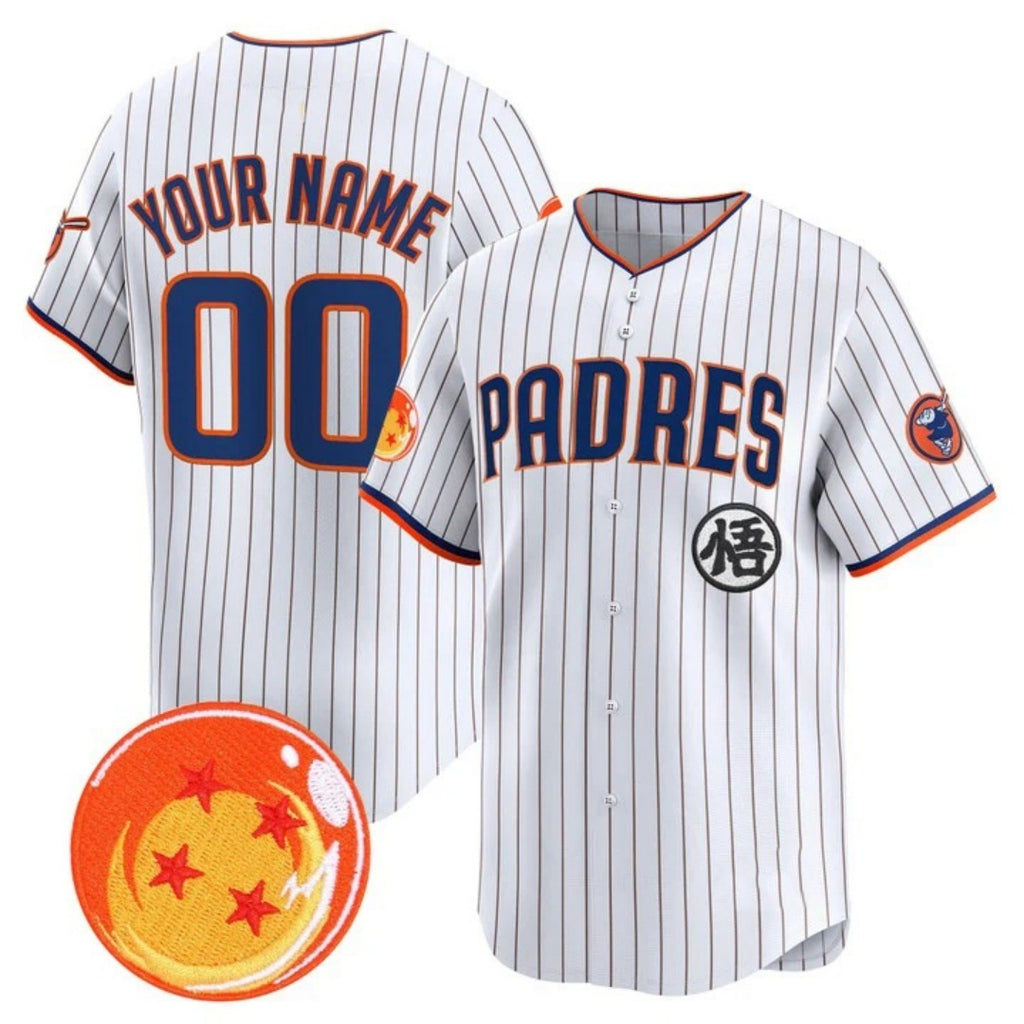 Custom San Diego Padres x Dragon Ball White HeidiMiller Vapor Premier Limited Jersey - All Stitched