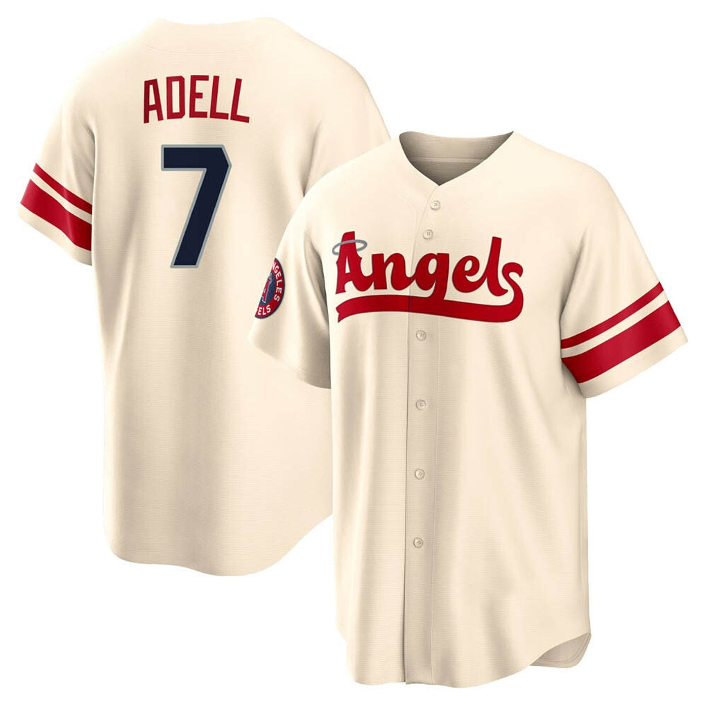 Los Angeles Angels #7 Jo Adell Player Cream HeidiMiller City Connect Home Stitched Jerseys