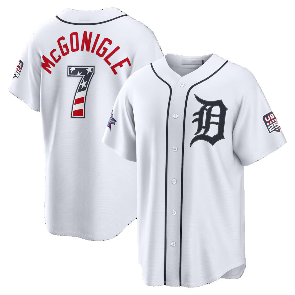 Detroit Tigers #7 Kevin McGonigle 2026 All-Star Edition Stars & Stripes White HeidiMiller Stadium Jersey