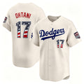 Los Angeles Dodgers #17 Shohei Ohtani Cream HeidiMiller USA 250 Fourth of July Limited Stitched Jersey