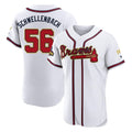 Atlanta Braves #56 Spencer Schwellenbach Player White Gold HeidiMiller Limited Elite Home Game Stitched Jerseys