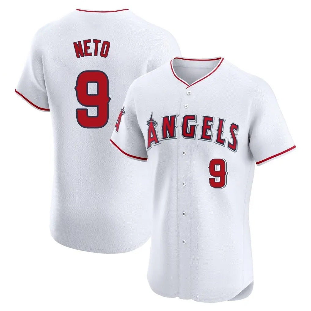 Los Angeles Angels #9 Zach Neto Player White HeidiMiller Limited Elite Stitched Home Jerseys