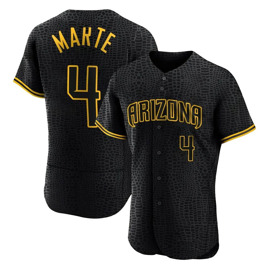 Arizona Diamondbacks #4 Ketel Marte Player Black HeidiMiller Snake Skin City Limited Elite Home Game Stitched Jerseys