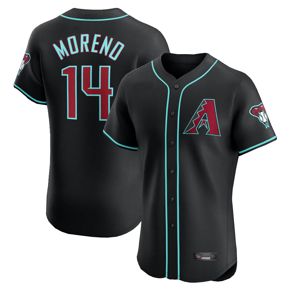 Arizona Diamondbacks #14 Gabriel Moreno Player Black HeidiMiller Limited Elite Home Game Stitched Jerseys