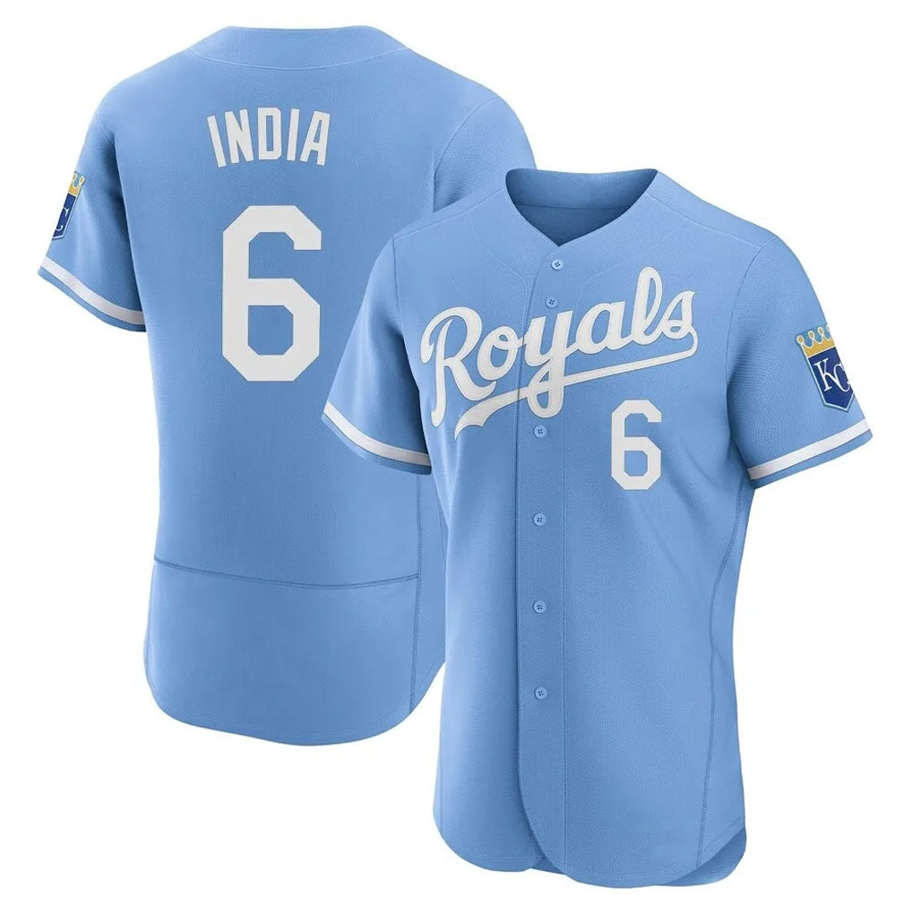 Kansas City Royals #6 Jonathan India Player Light Blue HeidiMiller Alt Limited Elite Home Stitched Jerseys