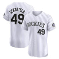 Colorado Rockies #49 Antonio Senzatela Player White HeidiMiller Limited Elite Home Stitched Jerseys