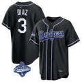Los Angeles Dodgers #3 Edwin D¨ªaz Player Black HeidiMiller World Series Meet Carbon Limited Home Stitched Jerseys