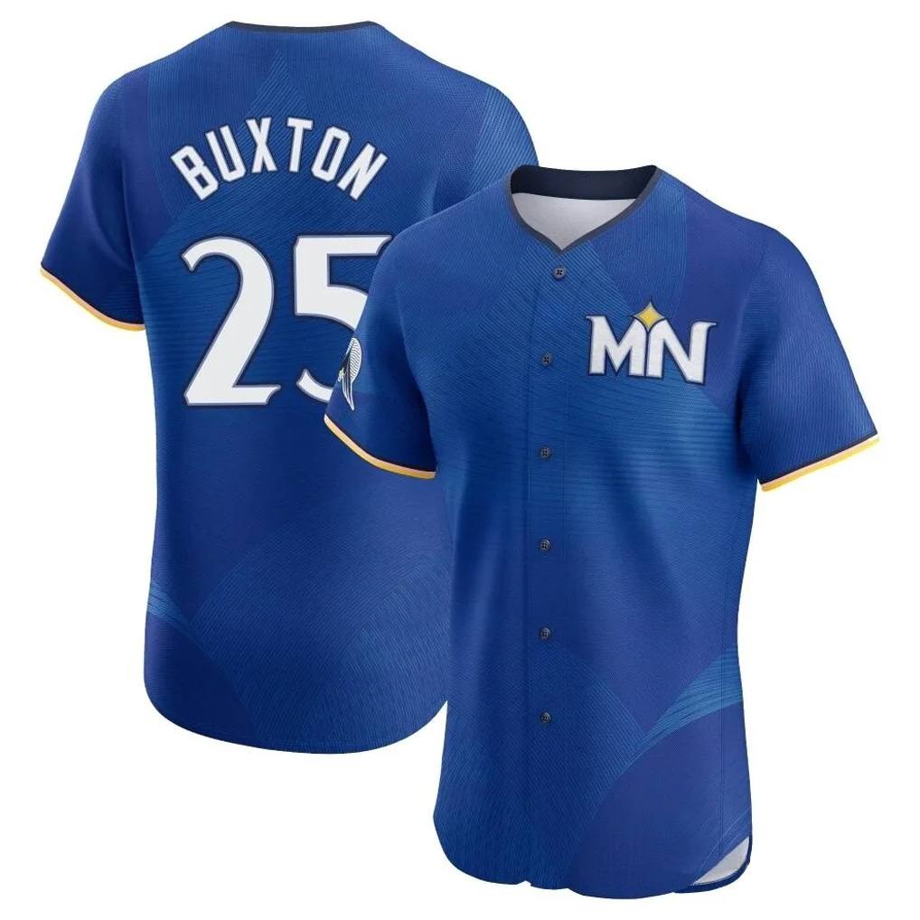 Minnesota Twins #25 Byron Buxton Player Royal HeidiMiller City Connect Limited Elite Home Stitched Jerseys