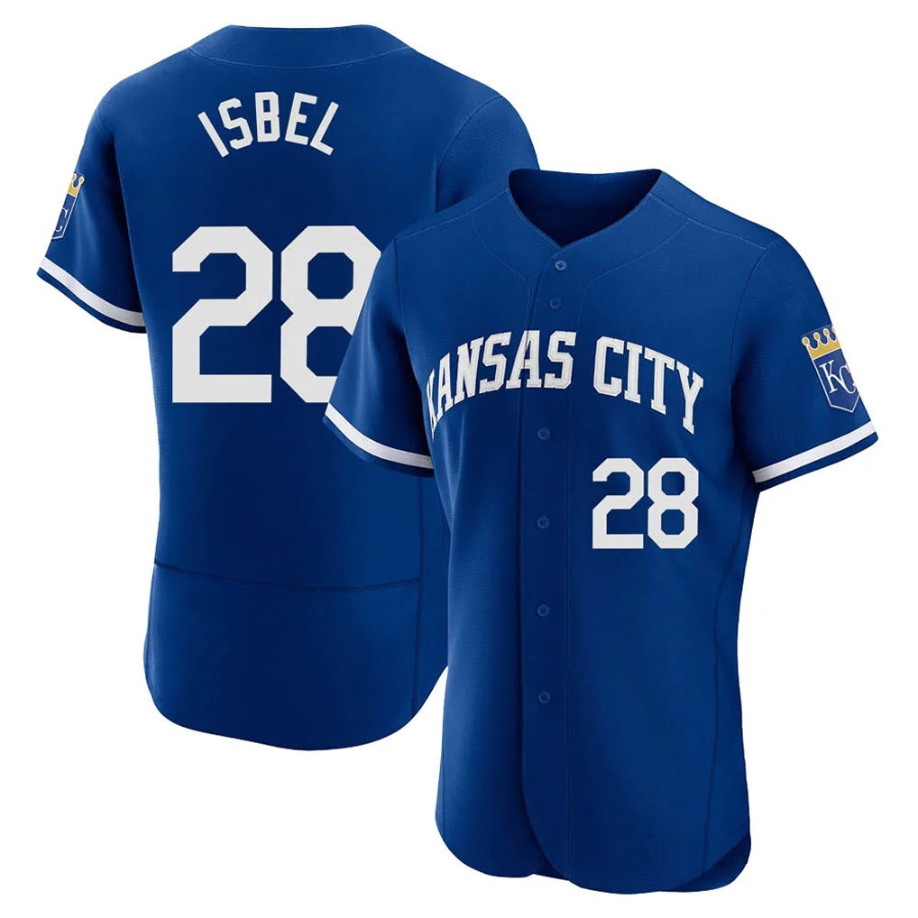Kansas City Royals #28 Kyle Isbel Player Royal HeidiMiller City Connect Limited Elite Home Game Stitched Jerseys