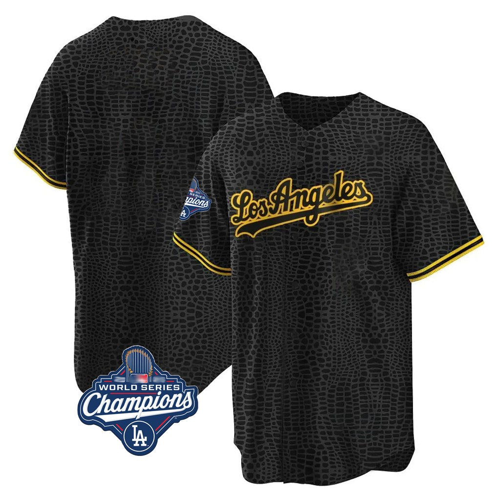 Los Angeles Dodgers Blank Player Black Gold HeidiMiller Limited Home World Series Meet Stitched Jerseys
