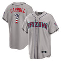 Arizona Diamondbacks #7 Corbin Carroll Player Gray HeidiMiller USA 250 Fourth of July Home Game Stitched Jerseys