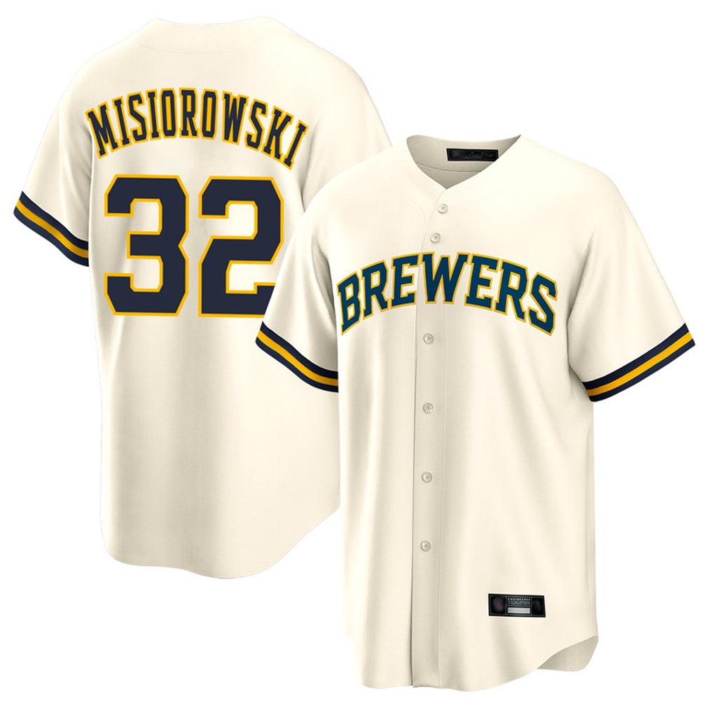 Milwaukee Brewers #32 Jacob Misiorowski Player Cream HeidiMiller Home Game Stitched Jerseys