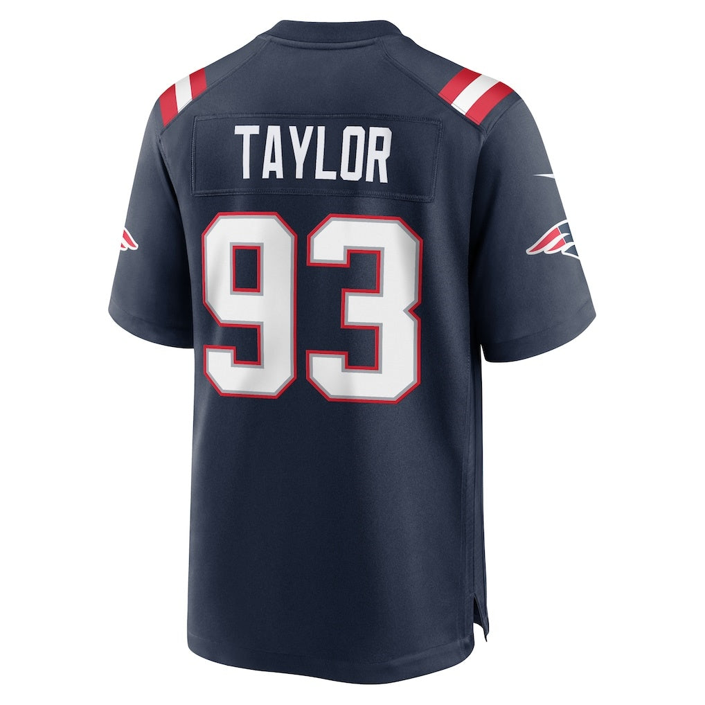 NE.Patriots #93 Leonard Taylor Navy Team Game Jersey HeidiMiller