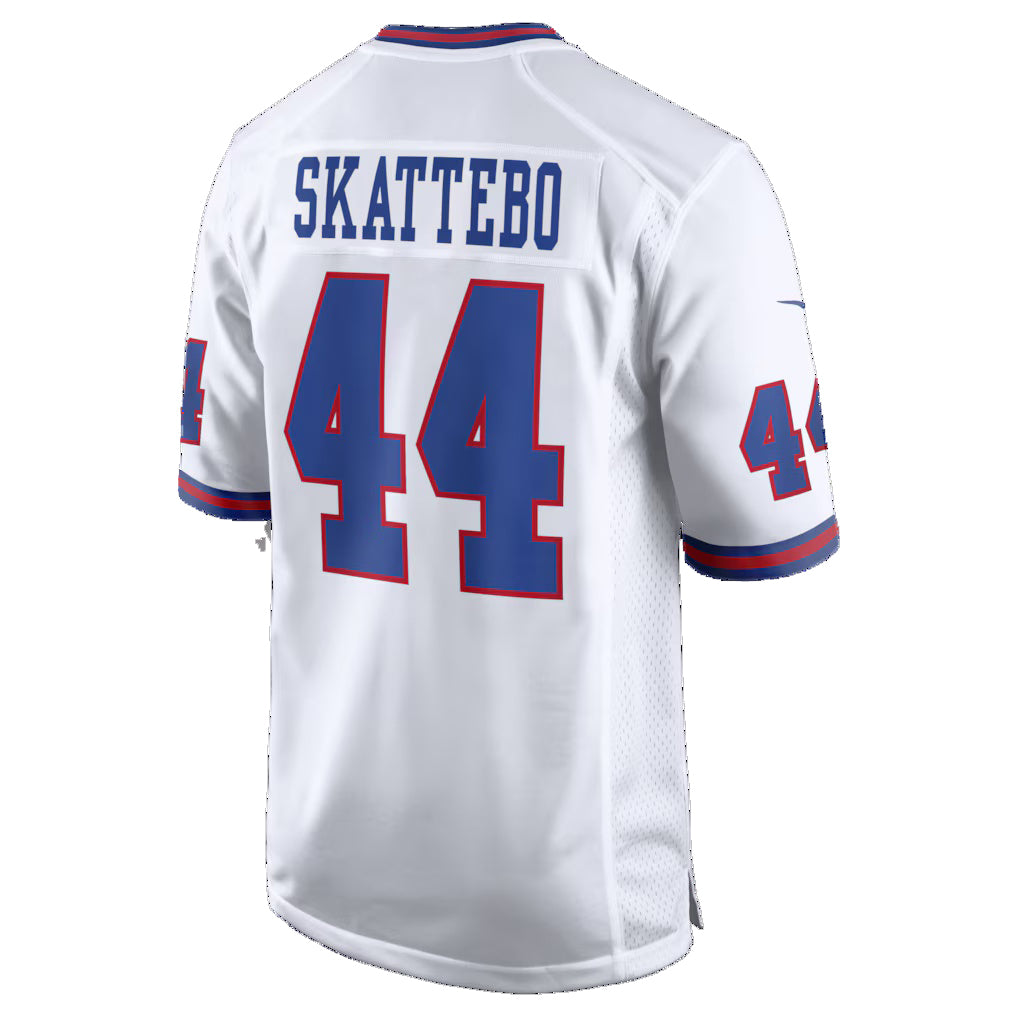 NY.Giants #44 Cam Skattebo White Alternate Vintage White Game Jersey HeidiMiller