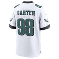 P.Eagles #98 Jalen Carter White Game Jersey HeidiMiller