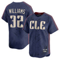 Cleveland Guardians #32 Gavin Williams Player Navy HeidiMiller City Connect Limited Home Stitched Jerseys