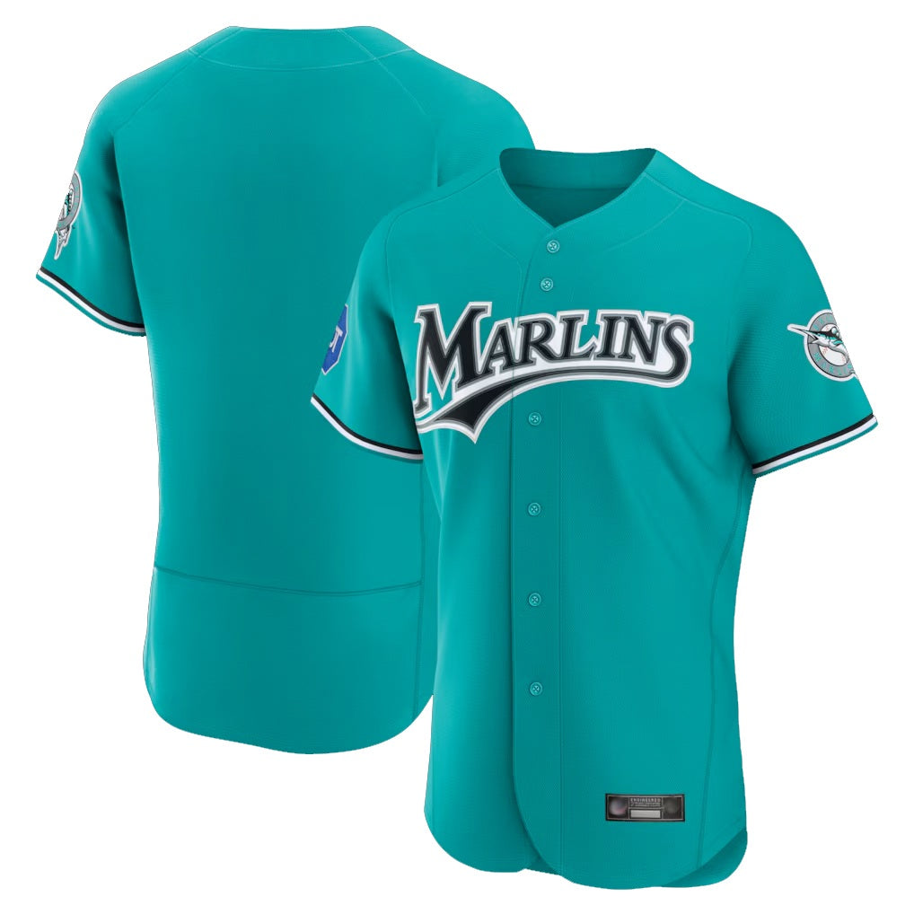 Miami Marlins Blank Player Teal HeidiMiller Mitchell & Ness Cooperstown Collection Limited Elite Stitched Jerseys