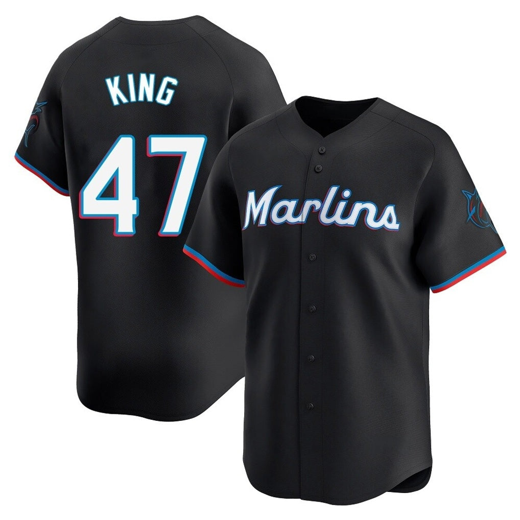 Miami Marlins #47 John King Player Black HeidiMiller Home Limited Stitched Jerseys