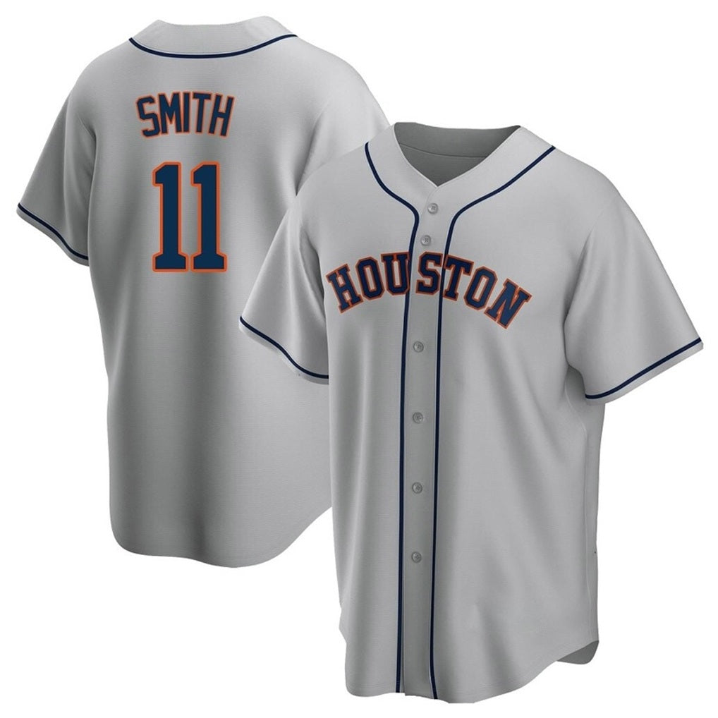 Houston Astros #11 Cam Smith Player Gray HeidiMiller Home Game Stitched Jerseys