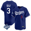 Los Angeles Dodgers #3 Edwin D¨ªaz Player Royal HeidiMiller World Series Meet Limited Home Stitched Jerseys