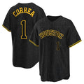 Houston Astros #1 Carlos Correa Player Black HeidiMiller Snake Skin City Home Game Stitched Jerseys