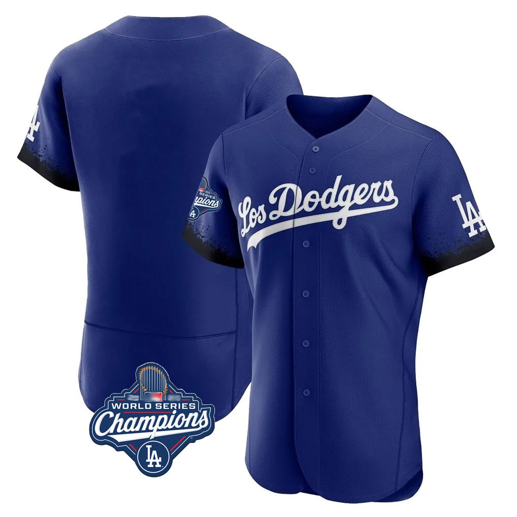 Los Angeles Dodgers Blank Player Royal HeidiMiller City Connect Elite Home World Series Meet Stitched Jerseys