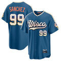 Milwaukee Brewers #99 Gary Sanchez Player Blue HeidiMiller 2026 City Connect Home Game Stitched Jerseys