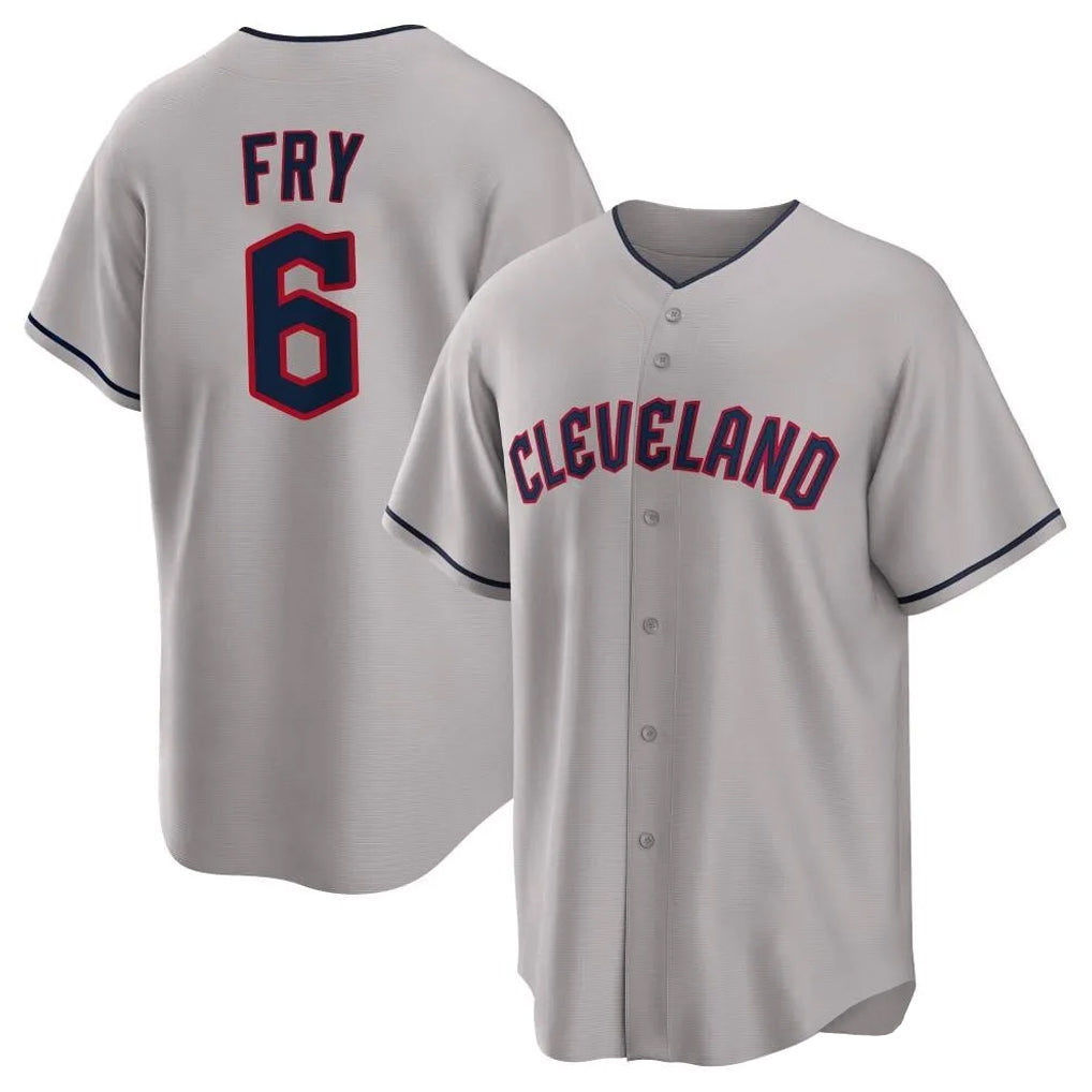 Cleveland Guardians #6 David Fry Player Gray HeidiMiller Game Home Stitched Jerseys