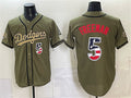Los Angeles Dodgers #5 Freddie Freeman Olive HeidiMiller 2026 Armed Forces Day 250 Fourth of July Stitched Jersey