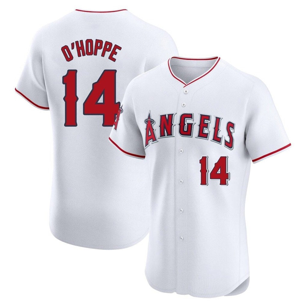 Los Angeles Angels #14 Logan O'Hoppe Player White HeidiMiller Limited Elite Stitched Home Jerseys