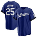 Los Angeles Dodgers #25 Tommy Edman Player Royal HeidiMiller City Connect Home Game Stitched Jerseys