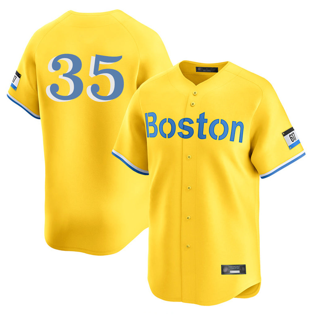 Boston Red Sox #35 Garrett Crochet Player Yellow HeidiMiller Limited Home Game Stitched Jerseys1