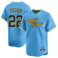 Milwaukee Brewers #22 Christian Yelich Player Light Blue HeidiMiller City Connect Home Limited Stitched Jerseys