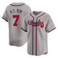Atlanta Braves #7 Ha-Seong Kim Player Gray HeidiMiller Limited Home Game Stitched Jerseys