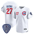 Chicago Cubs #27 Seiya Suzuki Player White HeidiMiller Vapor Premier Limited Home Stitched Jerseys