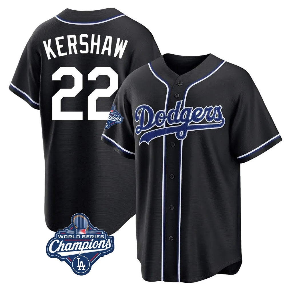 Los Angeles Dodgers #22 Clayton Kershaw Player Black HeidiMiller World Series Meet Carbon Limited Home Stitched Jerseys