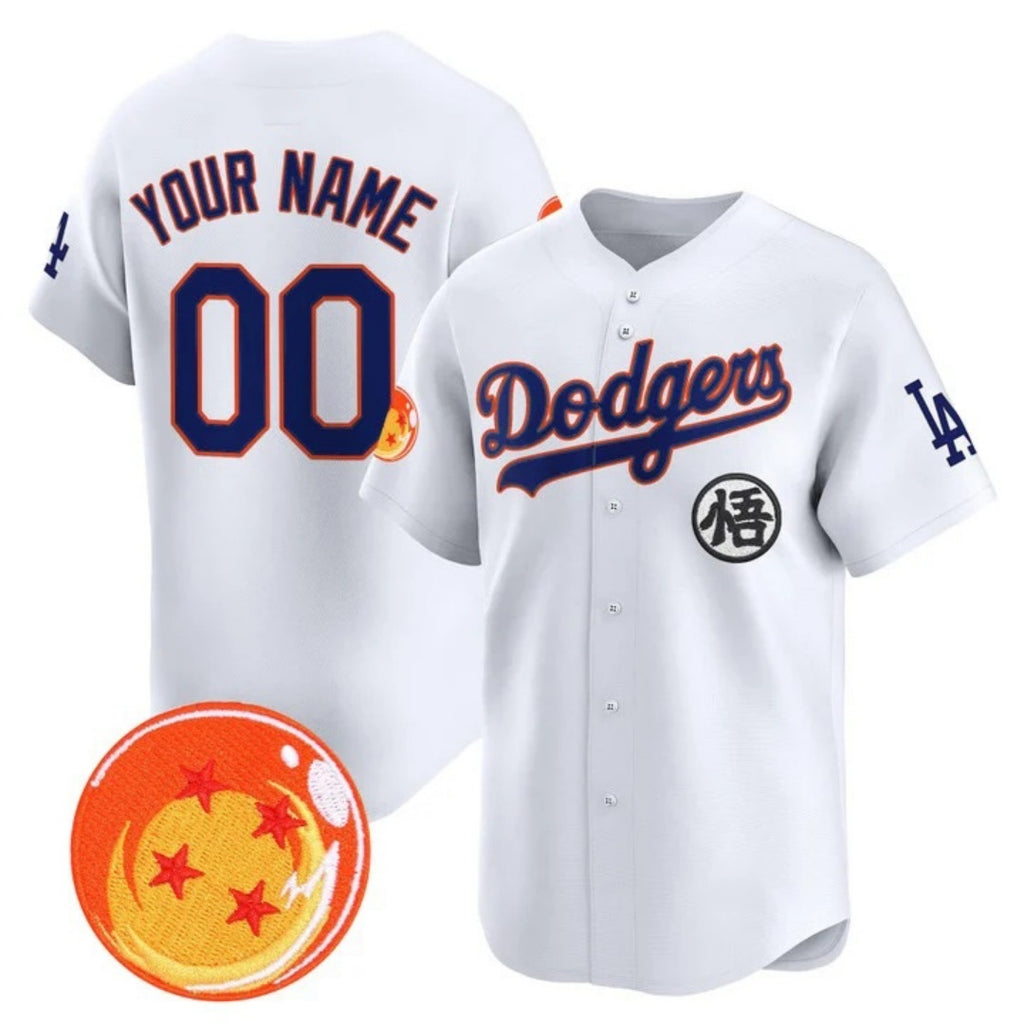 Custom Los Angeles Dodgers x Dragon Ball White HeidiMiller Vapor Premier Limited Jersey - Stitched