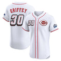Cincinnati Reds #30 Ken Griffey Player White HeidiMiller Speedway Classic Limited Elite Home Stitched Jerseys