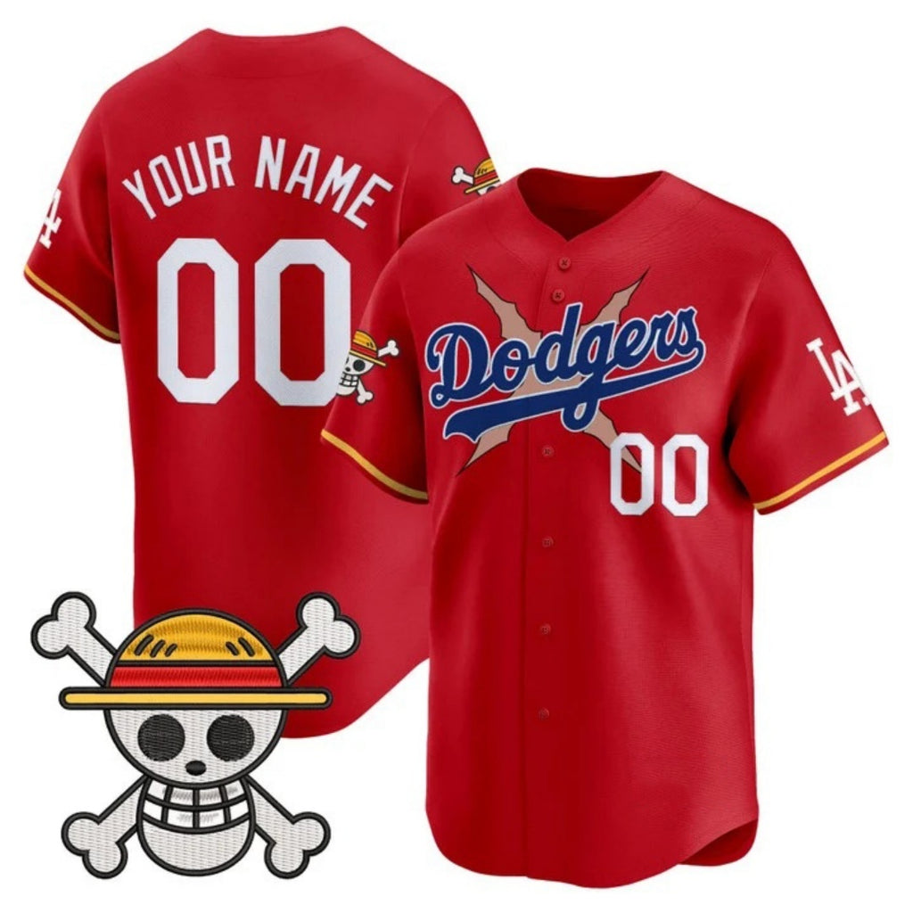 Custom Los Angeles Dodgers x One Piece Red HeidiMiller 2025 Vapor Premier Limited Jersey - Stitched