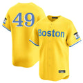 Boston Red Sox #49 Tim Wakefield Player Yellow HeidiMiller Limited Home Game Stitched Jerseys1