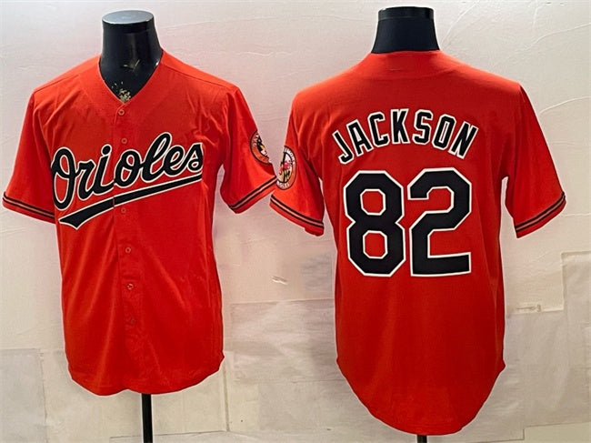 Baltimore Orioles #82 Jeremiah Jackson Orange HeidiMiller Cool Base Stitched Jersey