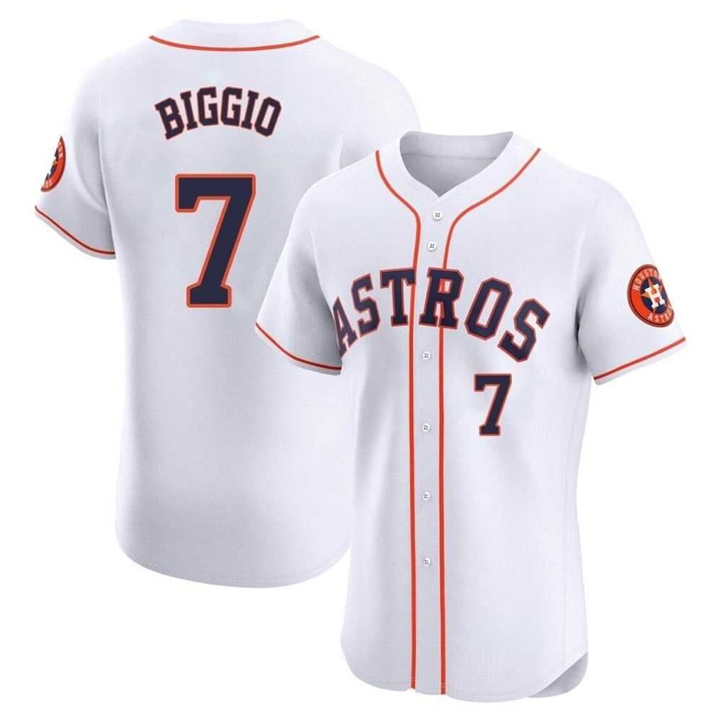 Houston Astros #7 Craig Biggio Player White HeidiMiller Limited Elite Home Stitched Jerseys