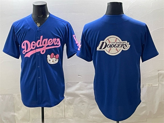 Los Angeles Dodgers Team Big Logo Royal HeidiMiller Hello Kitty Night Stitched Jersey
