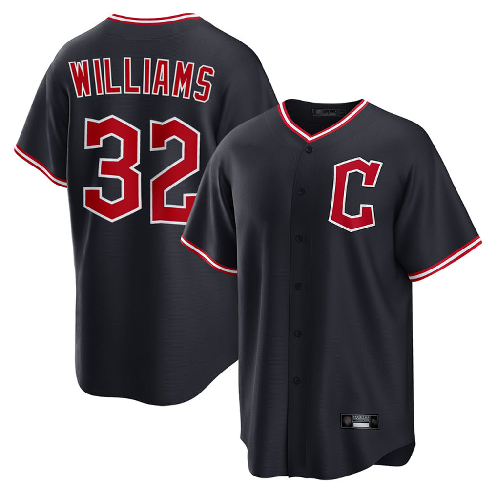Cleveland Guardians #32 Gavin Williams Player Navy HeidiMiller Home Game Stitched Jerseys