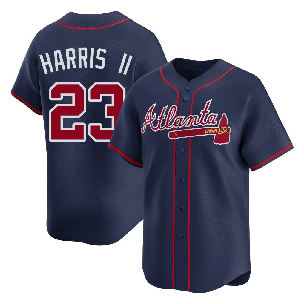 Atlanta Braves #23 Michael Harris II Player Navy HeidiMiller Limited Home Game Stitched Jerseys