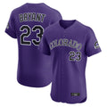 Colorado Rockies #23 Kris Bryant Player Purple HeidiMiller Limited Elite Home Stitched Jerseys