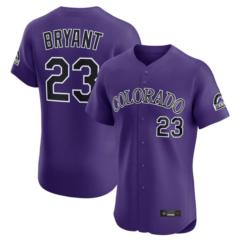 Colorado Rockies #23 Kris Bryant Player Purple HeidiMiller Limited Elite Home Stitched Jerseys